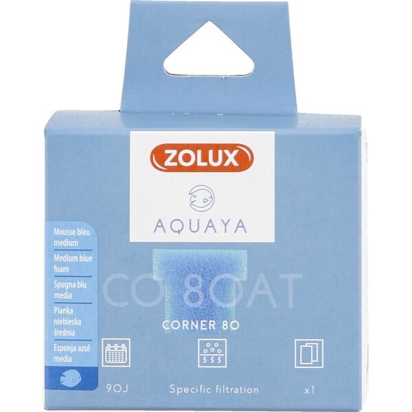 Zolux AQUAYA Wkład gąbka Blue Large Foam T Corner 80 7544716 3336023302225