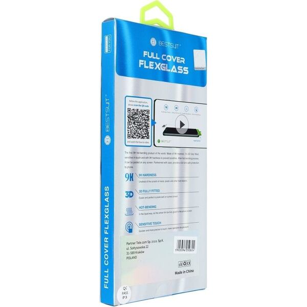 Partner Tele.com Szkło hartowane Flexible Nano Glass 5D Full Glue - do Samsung Galaxy S10+ czarny (Hot Bending) - działający czytnik 7557840 5901737953841