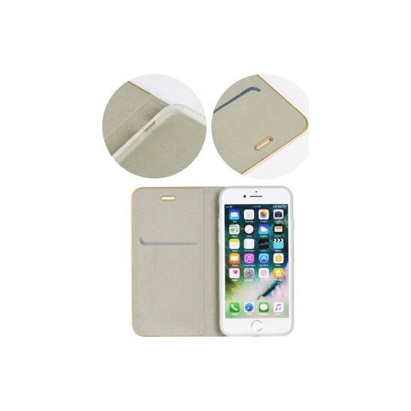 Partner Tele.com Kabura Forcell Luna Book Gold iPhone 7 / 8 / SE 2020 srebrna 7558261 5901737867513