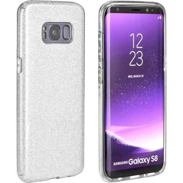 Partner Tele.com Futerał Forcell SHINING do HUAWEI P30 LITE srebrny 7560368 5901737991546
