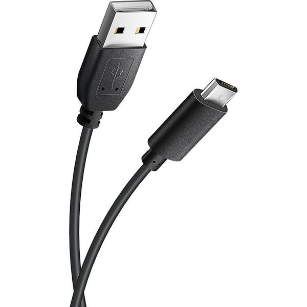 Kabel USB Partner Tele.com USB-A - microUSB 1.2 m Czarny 7560931 5901737933256