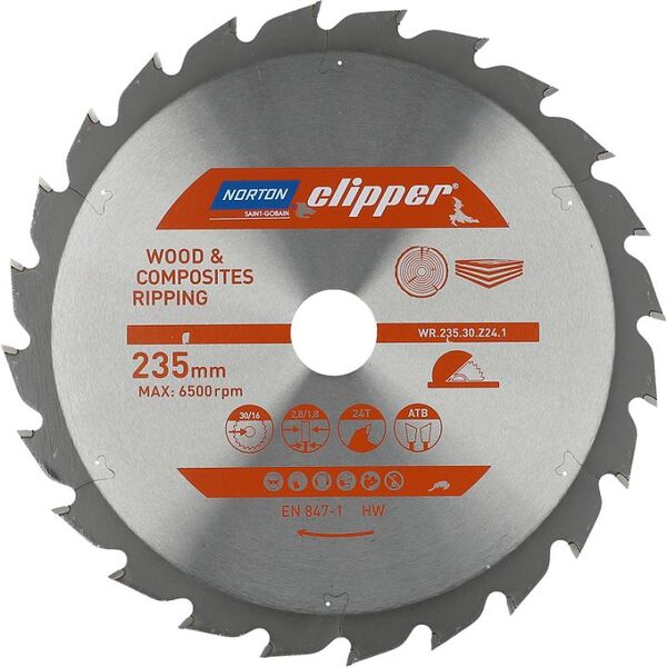 Norton Clipper NORTON PIŁA TARCZOWA 235mm x 30mm x 24z DREWNO I KOMPOZYTY ATB (2,8 / 1,8) N70184608062 7598152 5450248769576