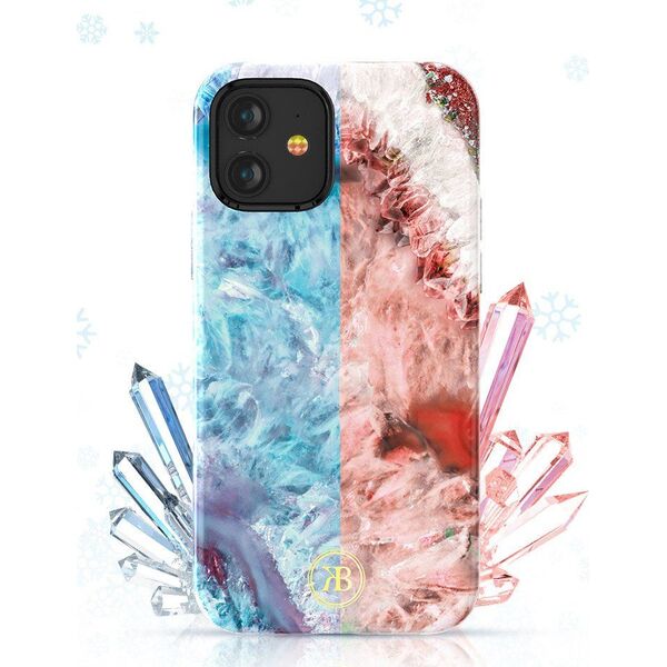Kingxbar Kingxbar Agate Series eleganckie etui pokrowiec z nadrukiem agat iPhone 12 mini zielony uniwersalny 7684021 6959003590305