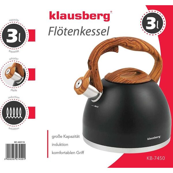 Klausberg CZAJNIK Z GWIZDKIEM KLAUSBERG 3L KB-7450 7690316 5908287274501