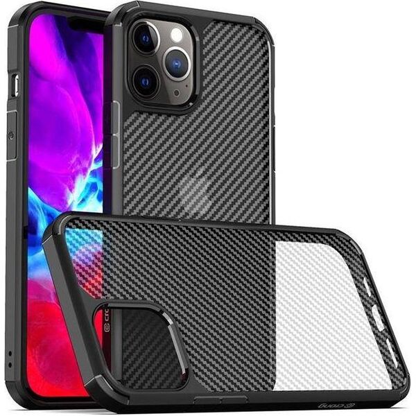 Crong Crong Hybrid Carbon - etui iPhone 12 Pro Max czarny 7699868 5907731986762