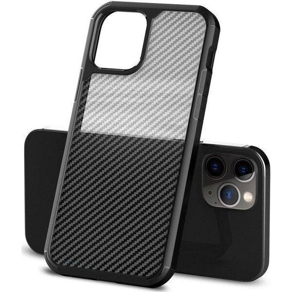 Crong Crong Hybrid Carbon - etui iPhone 12 Pro Max czarny 7699868 5907731986762