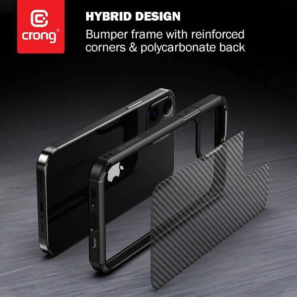 Crong Crong Hybrid Carbon - etui iPhone 12 Pro Max czarny 7699868 5907731986762
