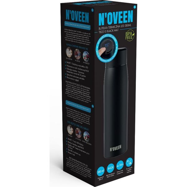 Noveen Butelka termiczna NOVEEN LED 380 ml TB2210 Black Mat 7700118 5902221621888