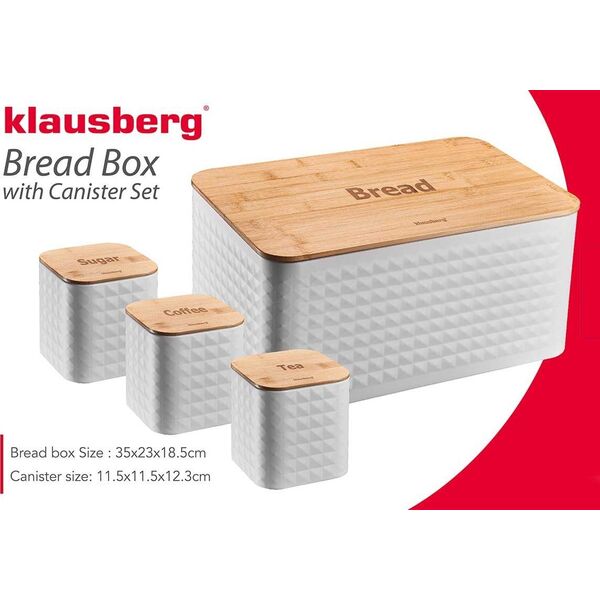Chlebak Klausberg bambusowo-stalowy z pojemnikami (KB-7483) 7706630 5908287274839