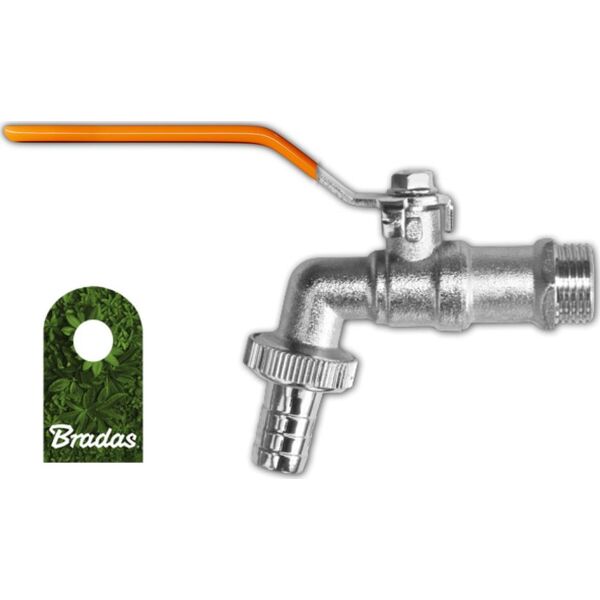 Bradas Kran kulowy mosiężny 1/2 GZ 3/4 z przyłączem na wąż 1/2 BRADAS 3110 7710127 5907544413110