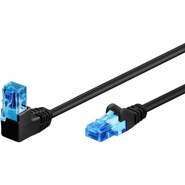 Goobay GOOBAY Patchcord U/UTP Kat. 6A Prosty / Kątowy 90 czarny 3m 7728994 4040849515316