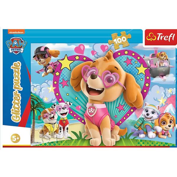 Trefl Puzzle 100 el. Glitter W blasku Skye Psi Patrol 7729623 5900511148183