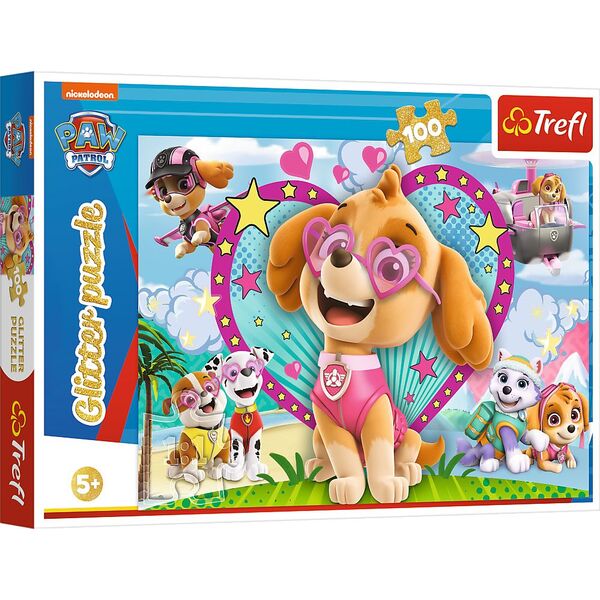 Trefl Puzzle 100 el. Glitter W blasku Skye Psi Patrol 7729623 5900511148183