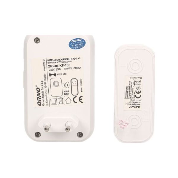 Orno ORNO DZWONEK BEZPRZEW. NA BATERIE FADO DC OR-DB-KF-135 7814110 5902560328400