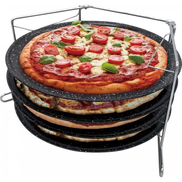 KingHoff ZESTAW 4 BLACH DO PIECZENIA PIZZY KINGHOFF KH-1553 7829168 5908287215535