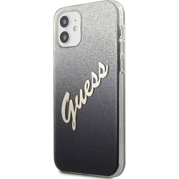 Guess Etui Guess GUHCP12SPCUGLSBK Apple iPhone 12 mini czarny/black hardcase Glitter Gradient Script 7845440 3700740494707