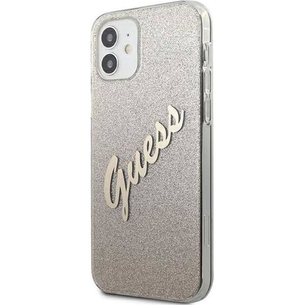 Guess Etui Guess GUHCP12SPCUGLSGO Apple iPhone 12 mini złoty/gold hardcase Glitter Gradient Script 7845442 3700740494738