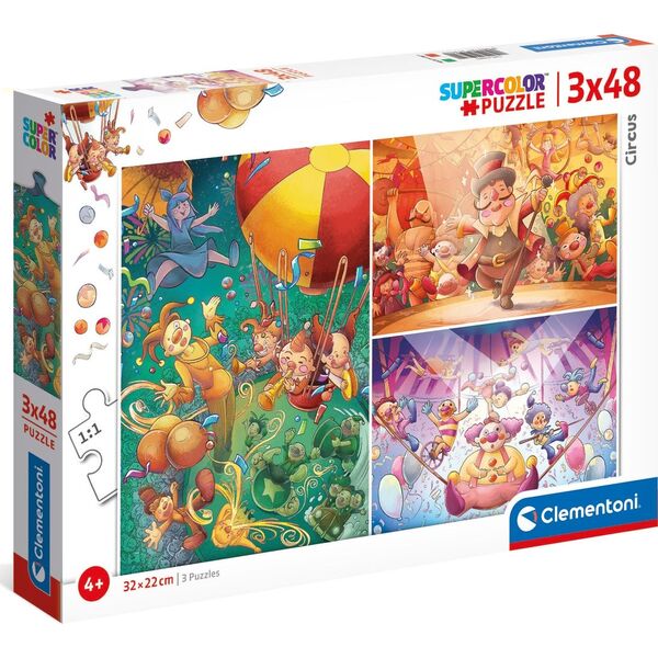 Clementoni Puzzle 3x48 Super Kolor Te Circus 7847728 8005125252640