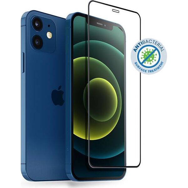 Crong Crong Anti-Bacterial 3D Armour Glass Szkło hartowane 9H na cały ekran iPhone 12 Mini + ramka instalacyjna 7887750 5907731986977