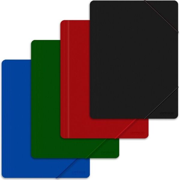 Office Products Teczka z gumką A4, PP, 500mikr., 3-skrz., zielona 7922797 5901503690925