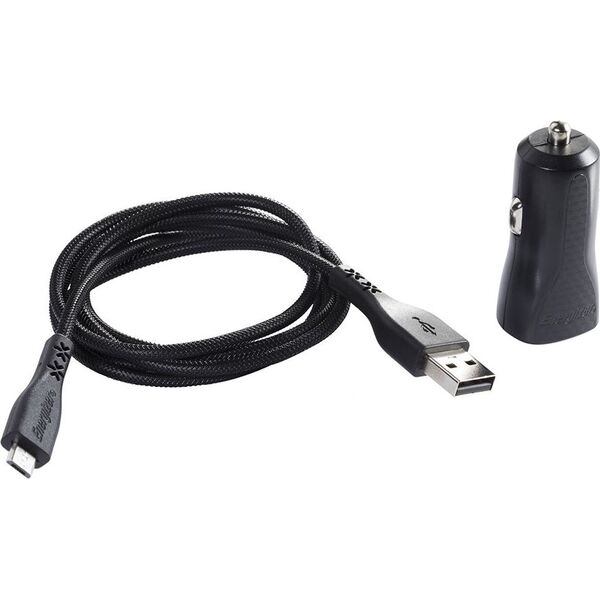 Ładowarka Energizer Energizer Hardcase Ładowarka samochodowa 1USB 1A z kablem micro czarna Lifetime 7924189 3492548226238