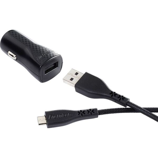 Ładowarka Energizer Energizer Hardcase Ładowarka samochodowa 1USB 1A z kablem micro czarna Lifetime 7924189 3492548226238