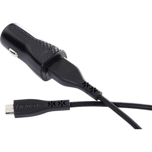 Ładowarka Energizer Energizer Hardcase Ładowarka samochodowa 1USB 1A z kablem micro czarna Lifetime 7924189 3492548226238