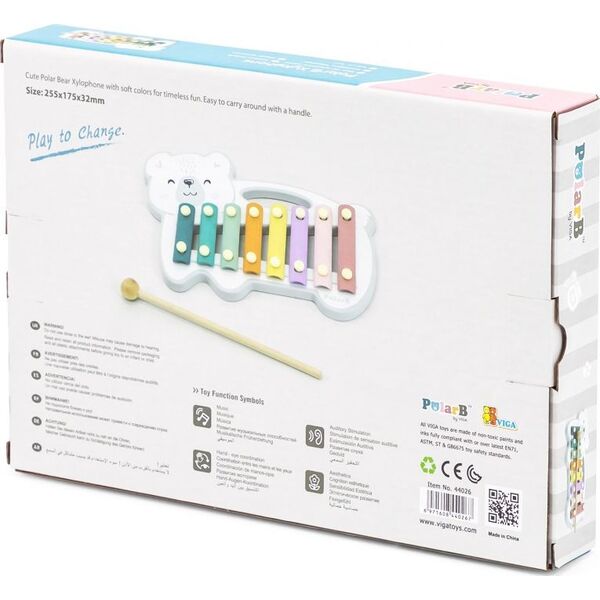 Viga Drewniane Cymbałki Miś Polarny Ksylofon Toys 7966468 6971608440267
