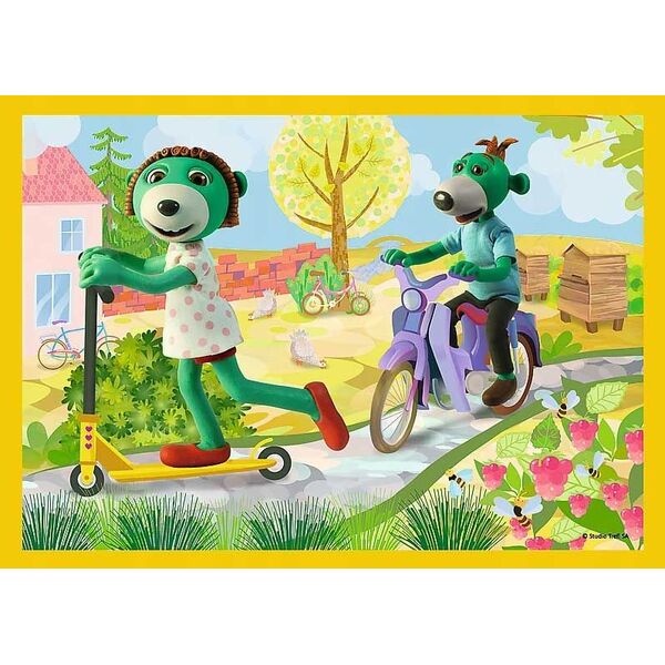Trefl Puzzle 4w1 Wspólne zabawy Treflików. Rodzina Treflików 34358 7983159 5900511343588