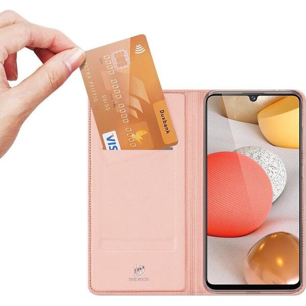 Dux Ducis Etui SAMSUNG GALAXY A42 5G z klapką Dux Ducis skórzane Skin Leather jasny róż 8012519 6934913057094