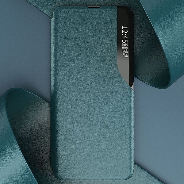 Hurtel Eco Leather View Case elegancki futerał etui z klapką i funkcją podstawki Samsung Galaxy A02s czarny 8075241 9111201923133