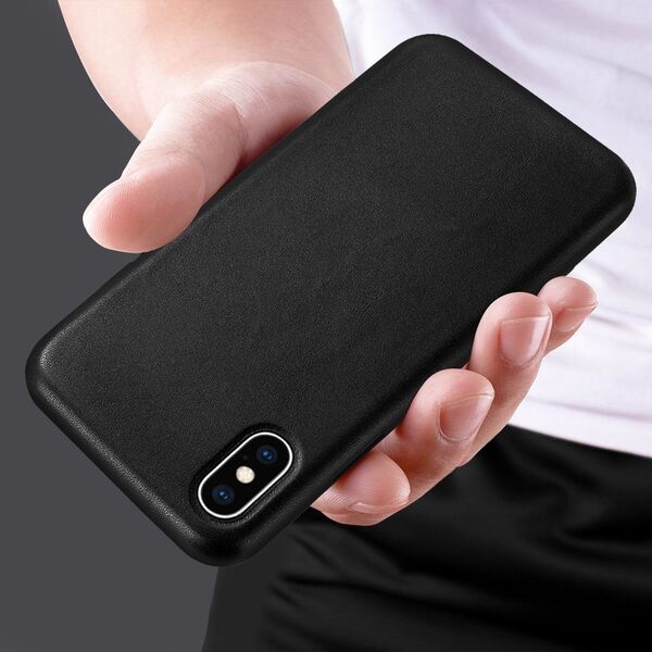 Hurtel ECO Leather skórzane etui pokrowiec ze skóry ekologicznej iPhone 12 Pro Max granatowy 8075278 9111201918702