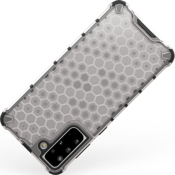 Hurtel Honeycomb etui pancerny pokrowiec z żelową ramką Samsung Galaxy S21+ 5G (S21 Plus 5G) czarny 8075357 9111201917279