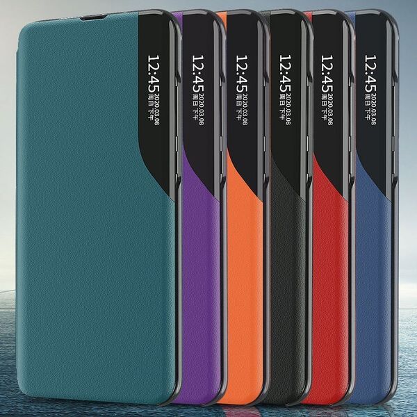Hurtel Eco Leather View Case elegancki futerał etui z klapką i funkcją podstawki Samsung Galaxy A72 niebieski 8075434 9111201926868