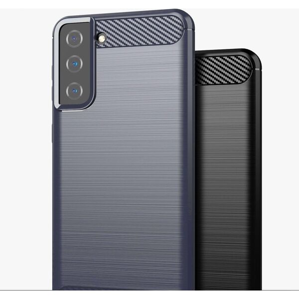 Hurtel Carbon Case elastyczne etui pokrowiec Samsung Galaxy S21+ 5G (S21 Plus 5G) niebieski 8089826 9111201924802