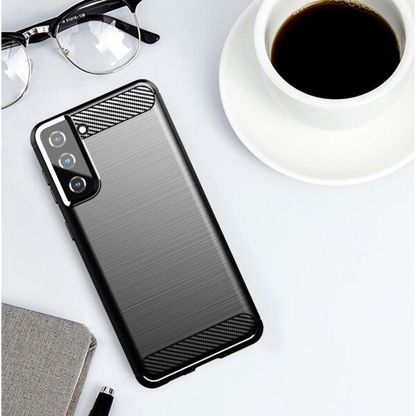 Hurtel Carbon Case elastyczne etui pokrowiec Samsung Galaxy S21+ 5G (S21 Plus 5G) niebieski 8089826 9111201924802