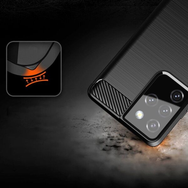 Hurtel Carbon Case elastyczne etui pokrowiec Samsung Galaxy S21 Ultra 5G niebieski 8089830 9111201924826