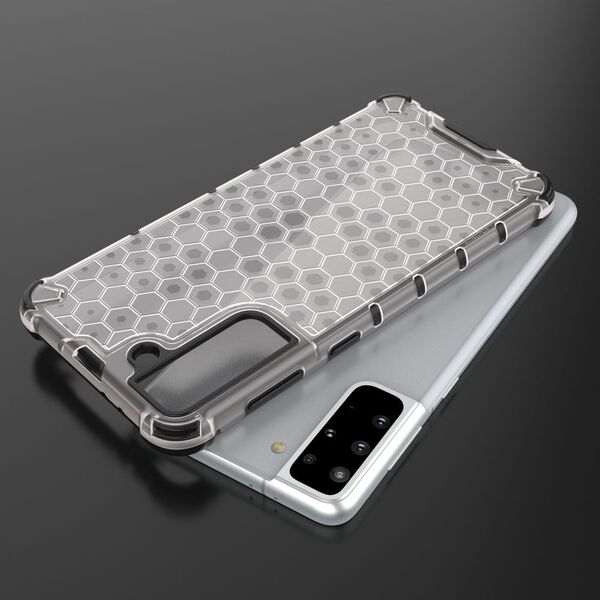 Hurtel Honeycomb etui pancerny pokrowiec z żelową ramką Samsung Galaxy S21+ 5G (S21 Plus 5G) przezroczysty 8090221 9111201917293