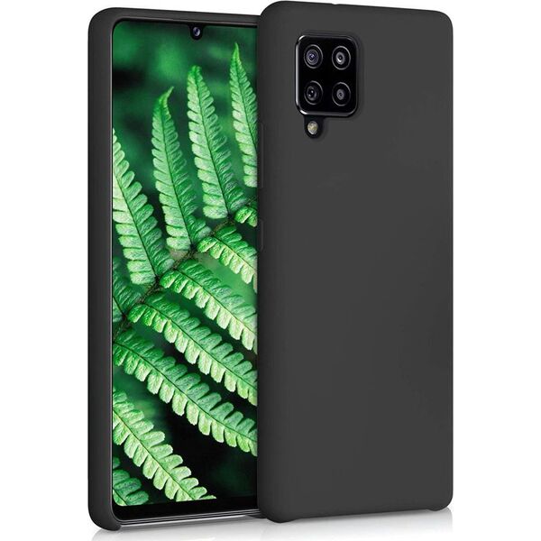 Hurtel Silicone Case elastyczne silikonowe etui pokrowiec Samsung Galaxy A42 5G czarny 8090227 9111201926431