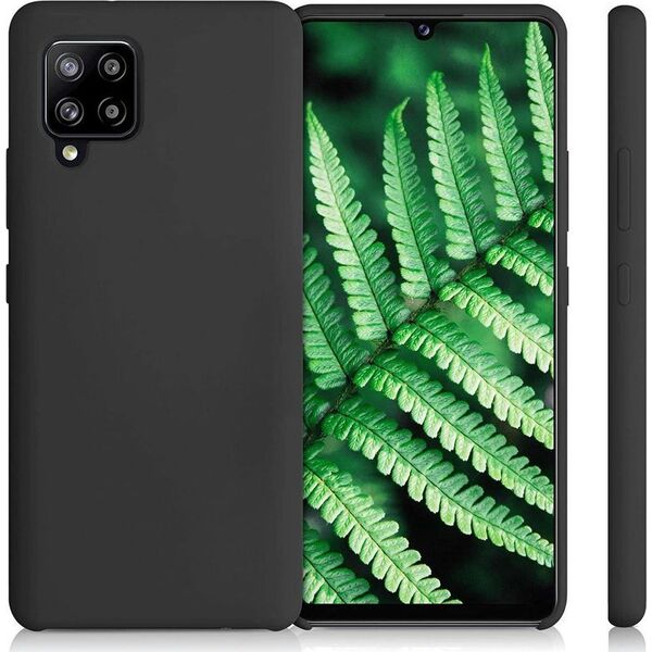 Hurtel Silicone Case elastyczne silikonowe etui pokrowiec Samsung Galaxy A42 5G czarny 8090227 9111201926431