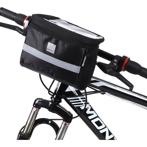 Wozinsky Torba rowerowa na kierownicę z oknem na telefon dotykowy 2L czarny Wozinsky WBB12BK Uniwersalny 8141053 5907769300516