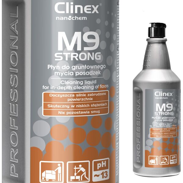 Clinex Płyn do mycia silnie zabrudzonych podłóg posadzek CLINEX M9 Strong 1L Płyn do mycia silnie zabrudzonych podłóg posadzek CLINEX M9 Strong 1L 8147846 5907513272410