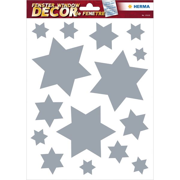 Herma HERMA Fensterbilder Weihnachten Sterne silber 45St. 8160125 4008705155472