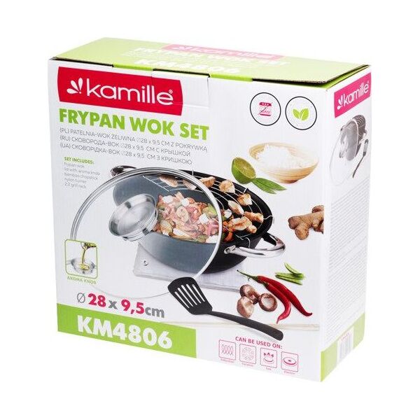 Patelnia Kamille wok Teflonowa Żeliwna 28cm 8162373 5903148924403