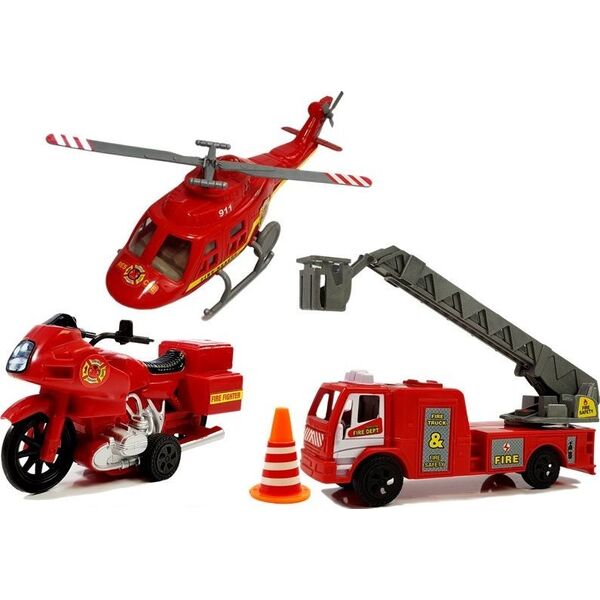 Lean Sport Zestaw Pojazdów Straż Pożarna Helikopter Motor 8175191 5905884454152