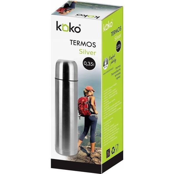 KOKO Termos turystyczny KO-6408 0.35 l Srebrny 8195956 5902041306408