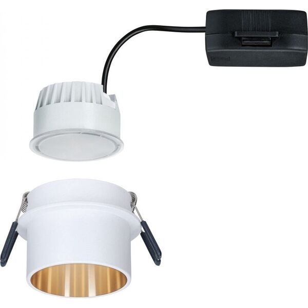 Paulmann Oprawa GIL wpuszczana 3StepDim rd starr LED 1x6W 2700K 230V weiß matt/gold Alu 8196741 4000870933800