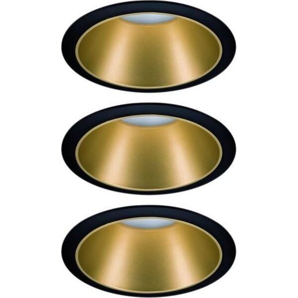 Paulmann Oprawa wbudowana Cole Coin 3-st ścimnianie LED 3x6,5W 2700K 230V Czarny/Złoty-Mat /Tworzywo sztuczne 8196959 4000870934043