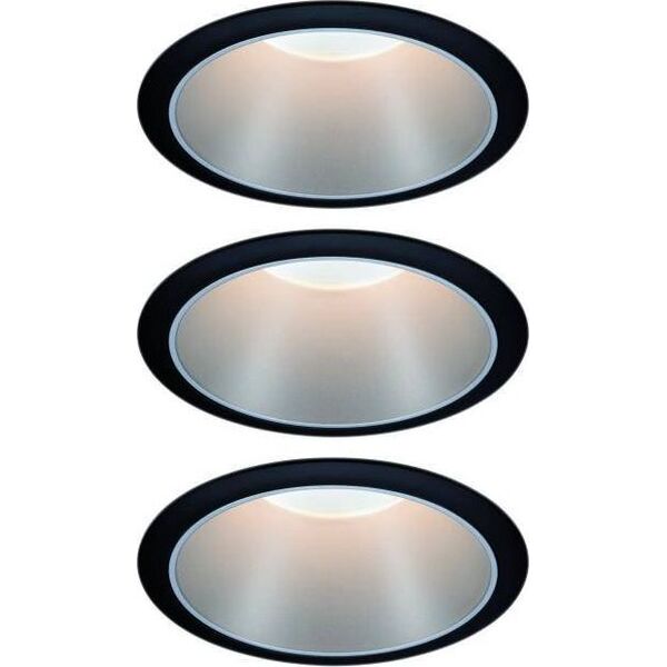 Paulmann Oprawa wbudowana Cole Coin 3-st ścimnianie LED 3x6,5W 2700K 230V Cz/Srebrny-Mat /Tworzywo sztuczne 8196960 4000870934081