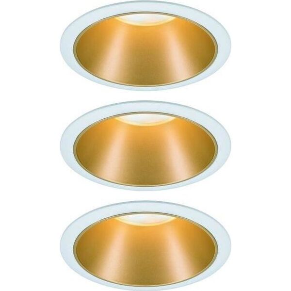 Paulmann Oprawa wbudowana Cole Coin 3-st ścimnianie LED 3x6,5W 2700K 230V Biały/Złoty-Mat /Tworzywo sztuczne 8196961 4000870934067